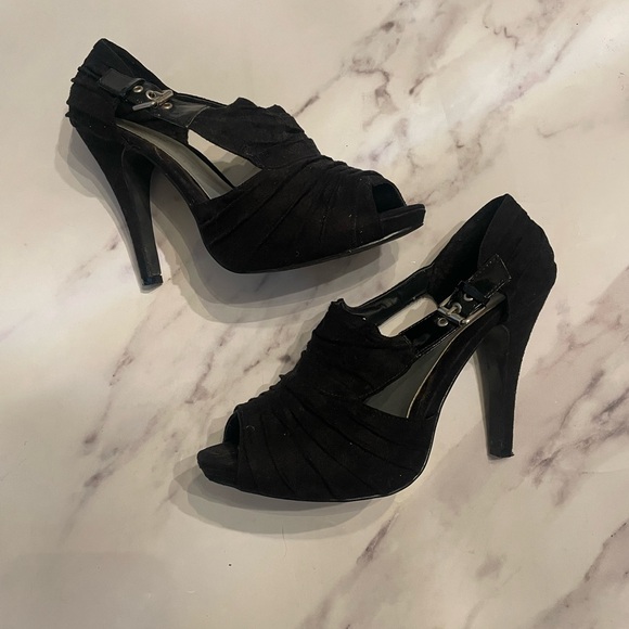 Maurices Black Peep-Toe Heels - Picture 1 of 5
